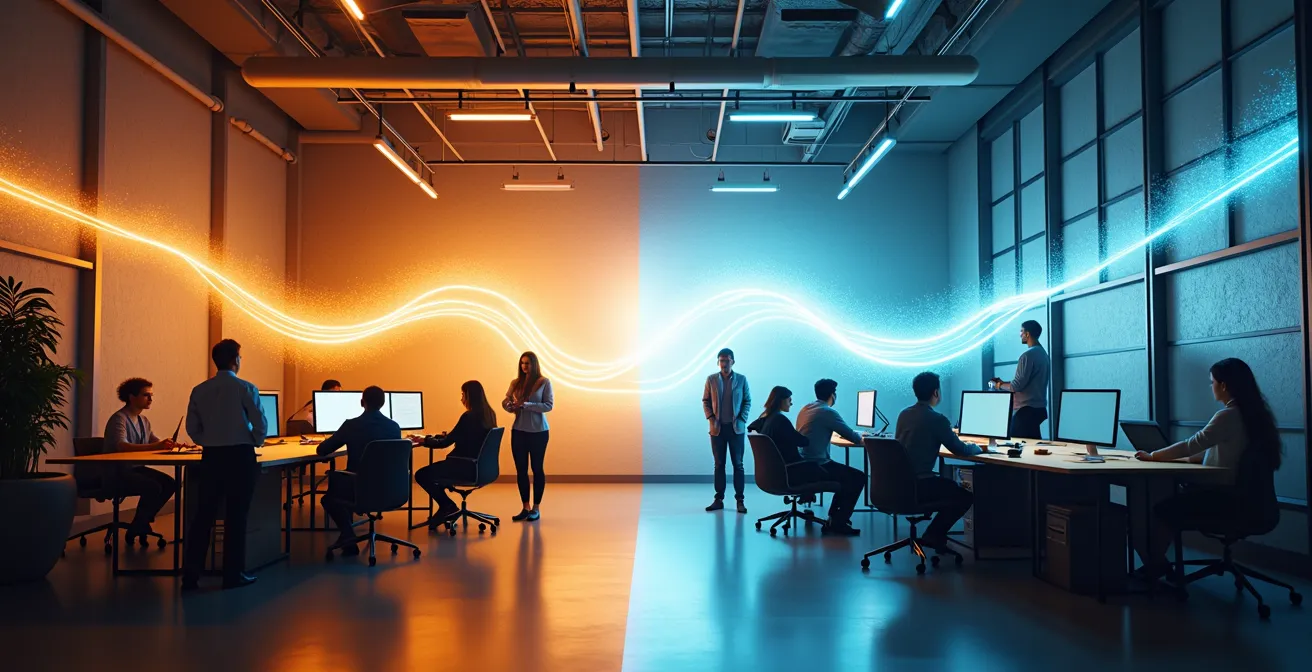 Visual representation of a hybrid Core and Flex marketing team structure.