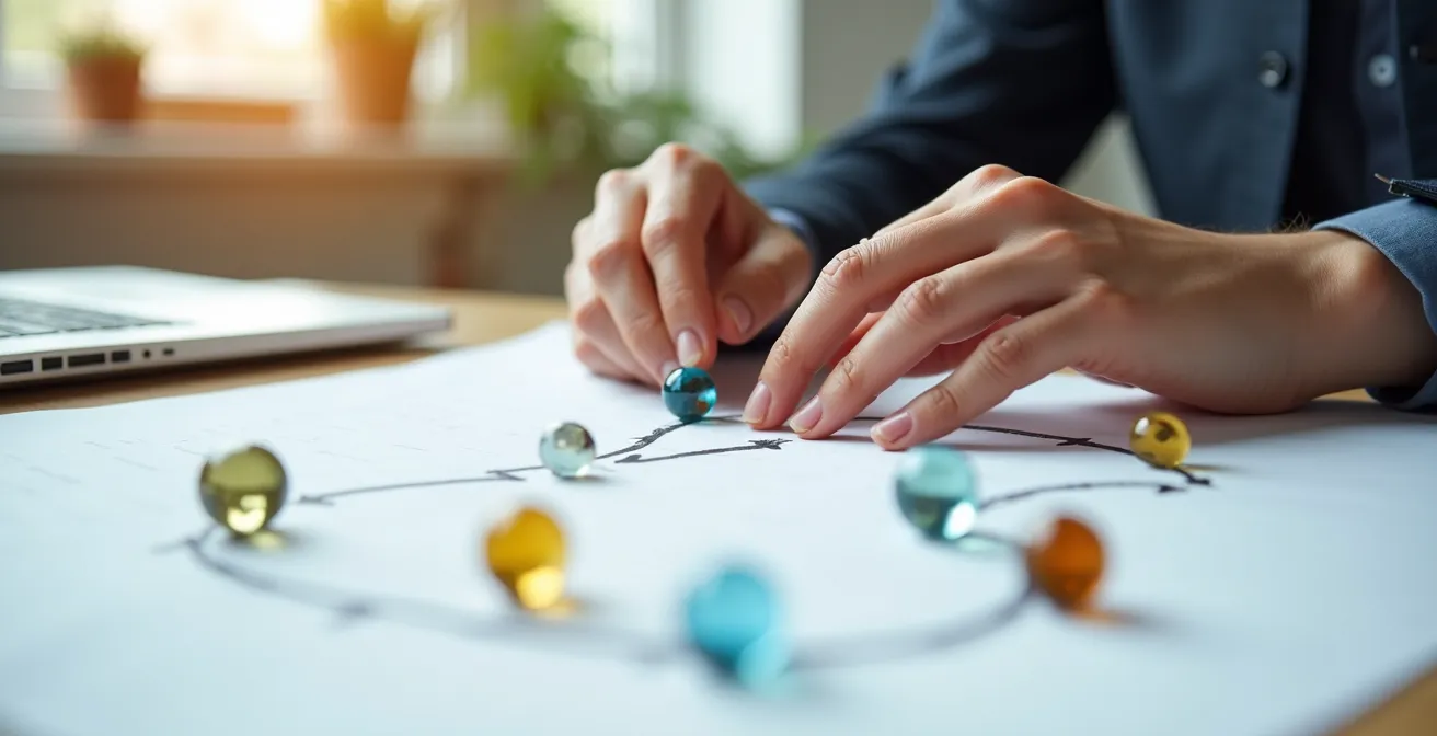 Visual representation of customer journey touchpoints across marketing channels