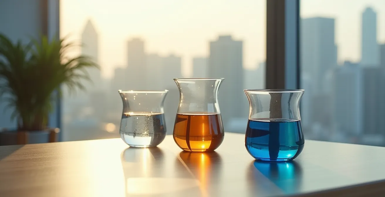 Visual representation of strategic positioning framework elements in a minimalist business context