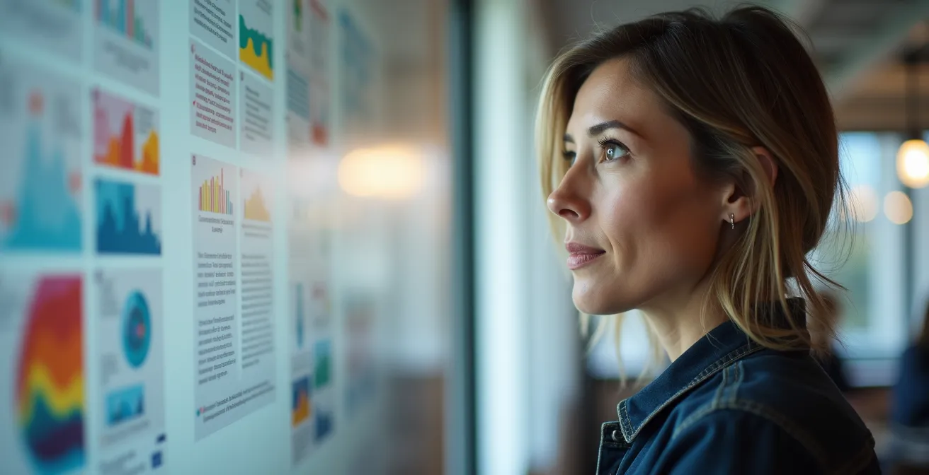 Business analysts examining psychological consumer profiles and behavior patterns